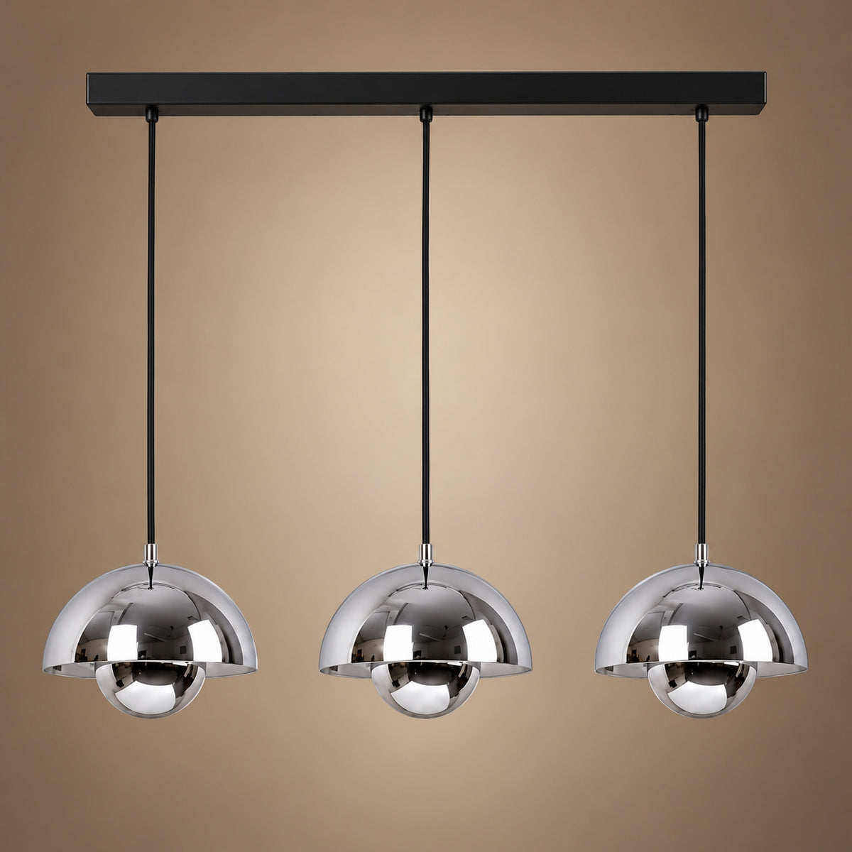 Modern Adjustable Black Pendant Light Hanging Metal LED for Kitchen and Home Lighting