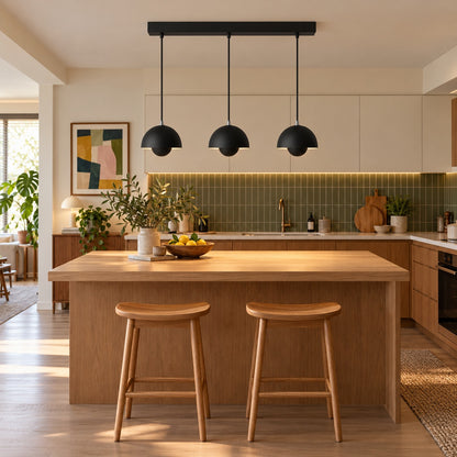 Modern Adjustable Black Pendant Light Hanging Metal LED for Kitchen and Home Lighting