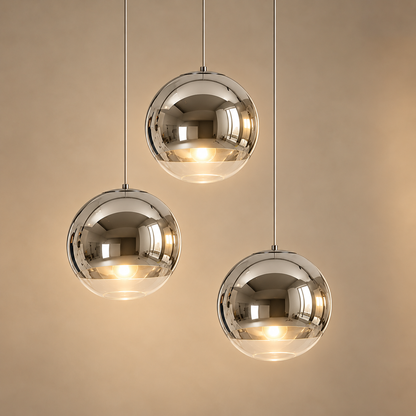 Modern Glass Pendant Light Adjustable Hanging Fixture LED Compatible for Kitchen Lighting