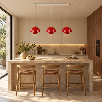 Modern Adjustable Black Pendant Light Hanging Metal LED for Kitchen and Home Lighting