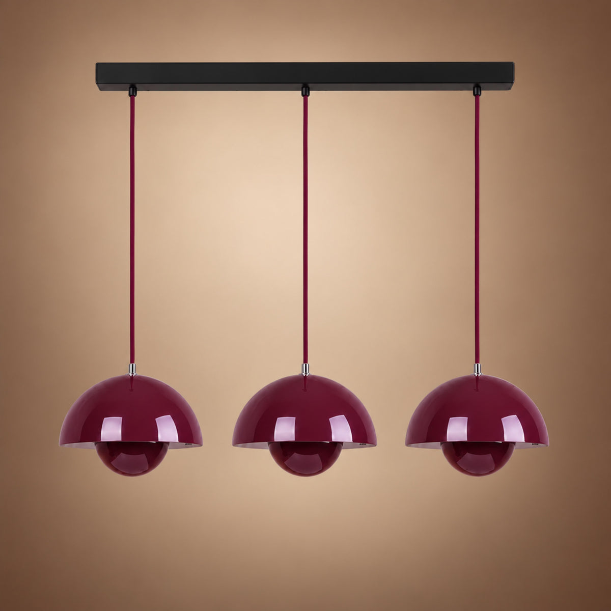 Modern Adjustable Black Pendant Light Hanging Metal LED for Kitchen and Home Lighting