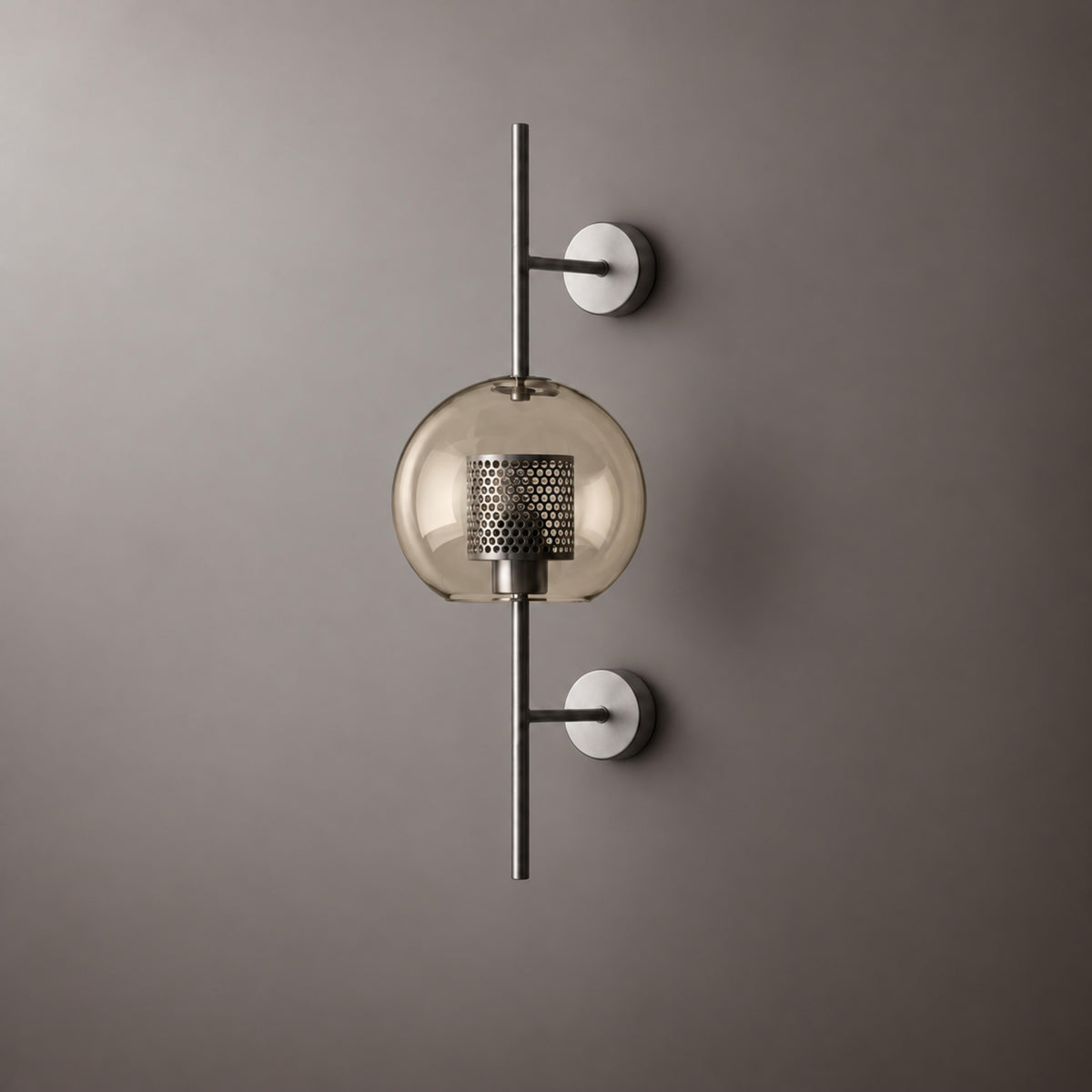 Modern Glass Wall Light Wall Mounted Metal Frame LED Sconce for Indoor Illumination