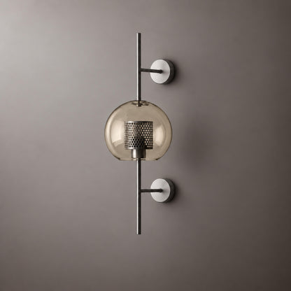 Modern Glass Wall Light Wall Mounted Metal Frame LED Sconce for Indoor Illumination