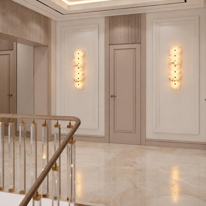 Modern Wall Light Wall Mounted Alabaster Shade Ambient Illumination Fixture