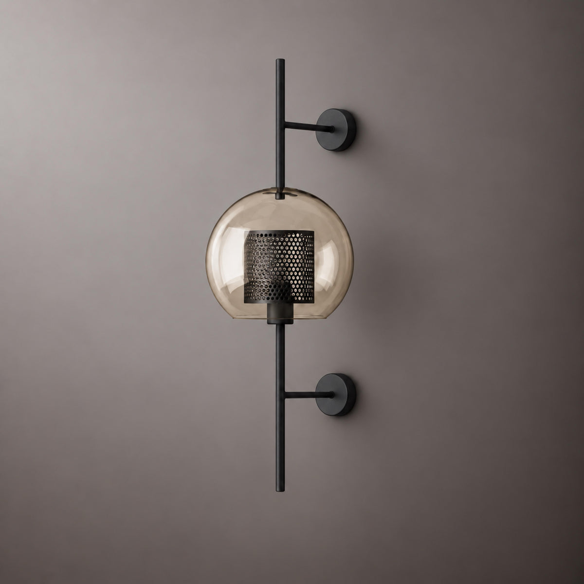 Modern Glass Wall Light Wall Mounted Metal Frame LED Sconce for Indoor Illumination