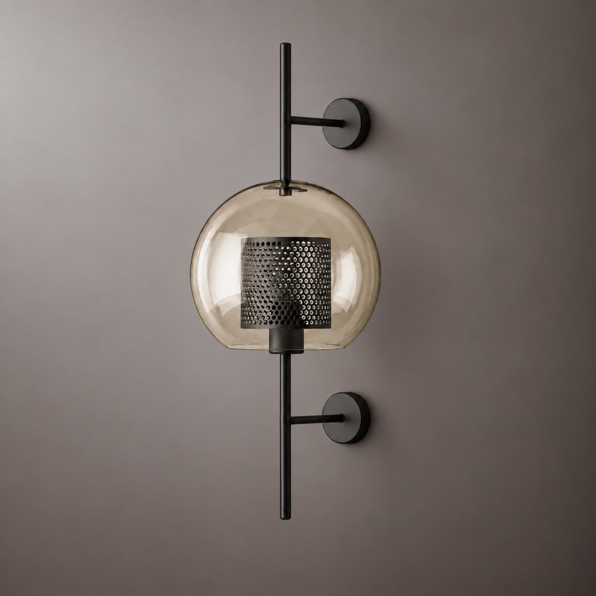 Modern Glass Wall Light Wall Mounted Metal Frame LED Sconce for Indoor Illumination