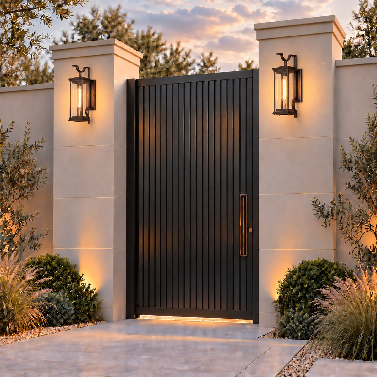 Traditional IP65 Outdoor Wall Light with Clear Glass &amp; Coffee Bronze Finish