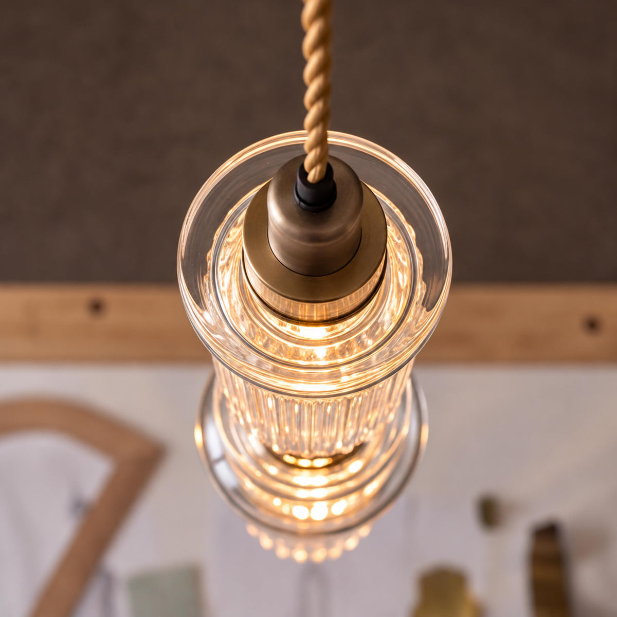 Modern Glass Pendant Lamp Hanging Light Fixture Adjustable LED for Contemporary Spaces
