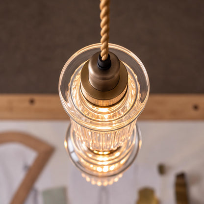 Modern Glass Pendant Lamp Hanging Light Fixture Adjustable LED for Contemporary Spaces