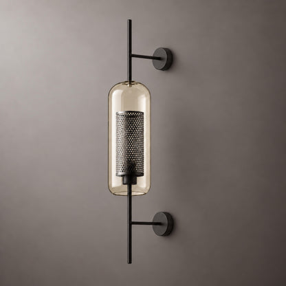 Modern Glass Wall Light Wall Mounted Metal Frame LED Sconce for Indoor Illumination