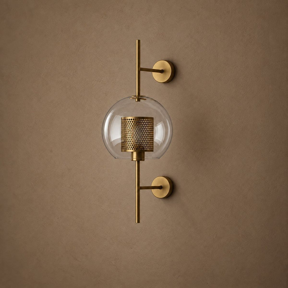 Modern Glass Wall Light Wall Mounted Metal Frame LED Sconce for Indoor Illumination