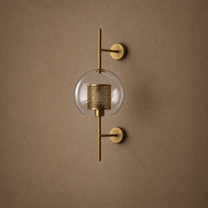 Modern Glass Wall Light Wall Mounted Metal Frame LED Sconce for Indoor Illumination