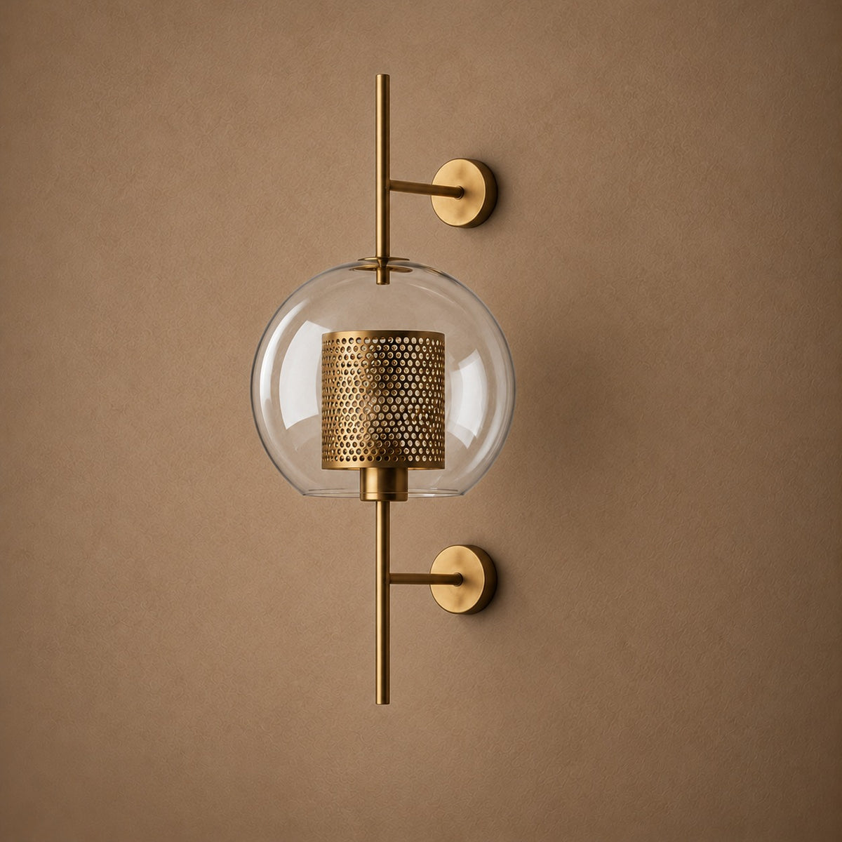 Modern Glass Wall Light Wall Mounted Metal Frame LED Sconce for Indoor Illumination