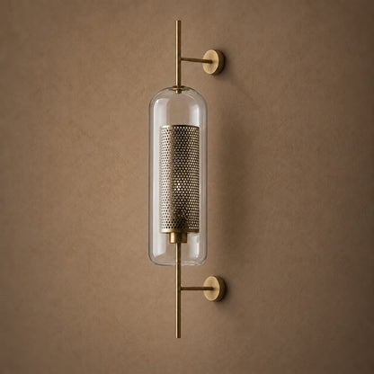 Modern Glass Wall Light Wall Mounted Metal Frame LED Sconce for Indoor Illumination