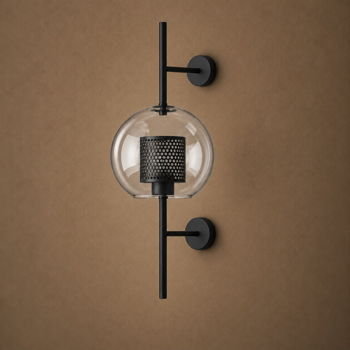Modern Glass Wall Light Wall Mounted Metal Frame LED Sconce for Indoor Illumination