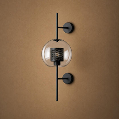 Modern Glass Wall Light Wall Mounted Metal Frame LED Sconce for Indoor Illumination
