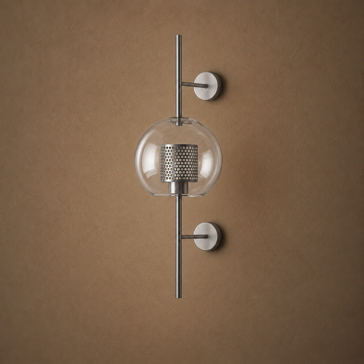 Modern Glass Wall Light Wall Mounted Metal Frame LED Sconce for Indoor Illumination