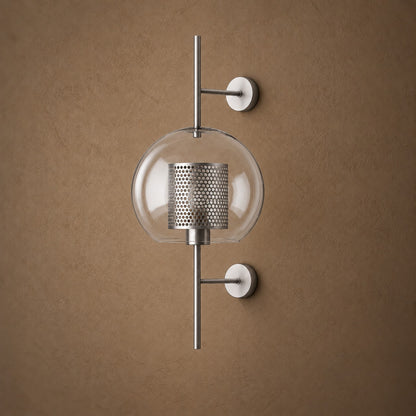 Modern Glass Wall Light Wall Mounted Metal Frame LED Sconce for Indoor Illumination