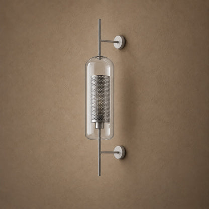 Modern Glass Wall Light Wall Mounted Metal Frame LED Sconce for Indoor Illumination