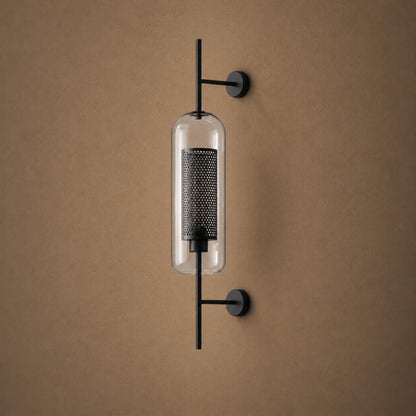 Modern Glass Wall Light Wall Mounted Metal Frame LED Sconce for Indoor Illumination