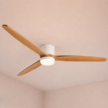 Modern Ceiling Fan with Lights Remote Control Wood Blades 6-Speed DC Motor Energy Efficient LED