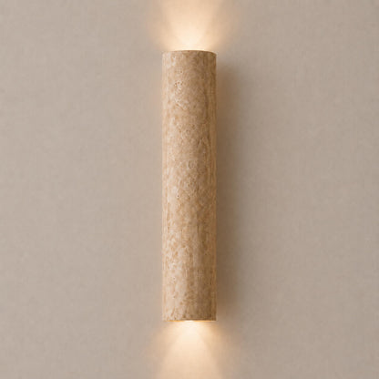 Minimalist Wall Light Up Down Sconce Travertine Stone LED 3000K Warm White Hardwired