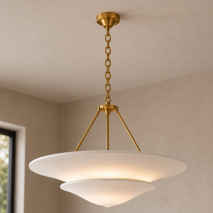 Vintage French Chandelier Adjustable Hanging Copper Plaster 12W LED Light Warm White