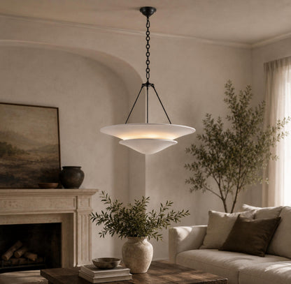 Vintage French Chandelier Adjustable Hanging Copper Plaster 12W LED Light Warm White
