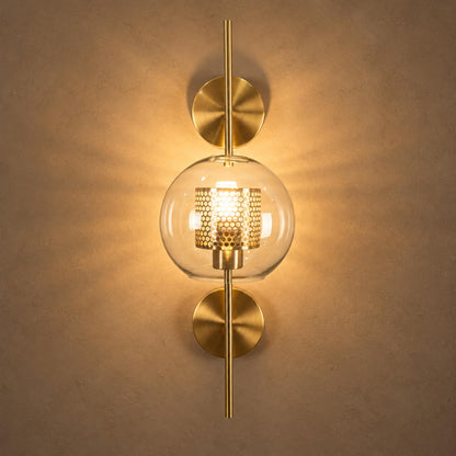 Modern Glass Wall Light Wall Mounted Metal Frame LED Sconce for Indoor Illumination