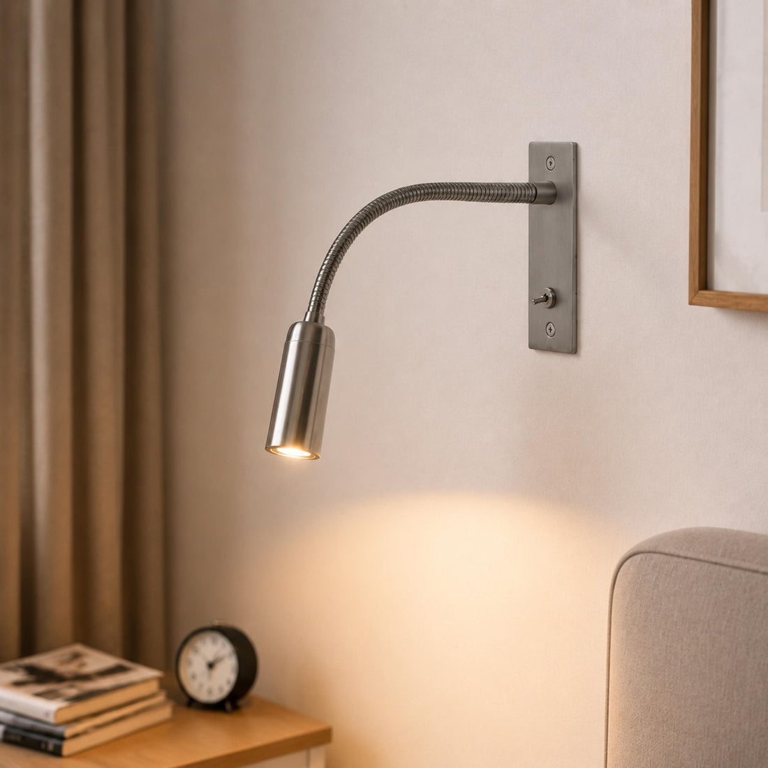 Industrial Wall Light Adjustable Gooseneck Aluminum Integrated LED 3000K Task Illumination