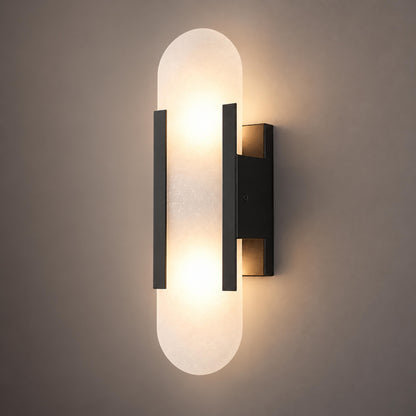 Modern Oblong Wall Sconce Wall Mounted Alabaster Shade LED Wall Light Fixture
