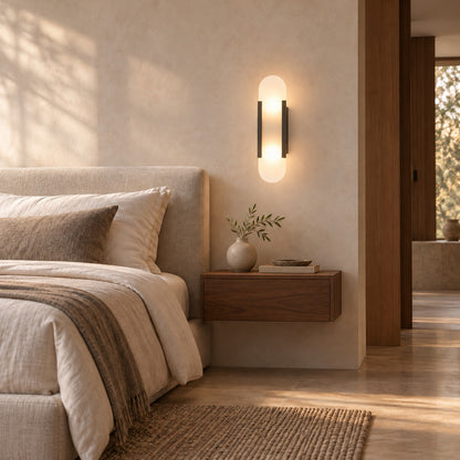 Modern Oblong Wall Sconce Wall Mounted Alabaster Shade LED Wall Light Fixture
