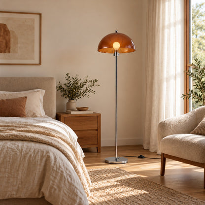 Modern Floor Lamp with Adjustable Height Iron Base and Acrylic Shade for Living Room Lighting