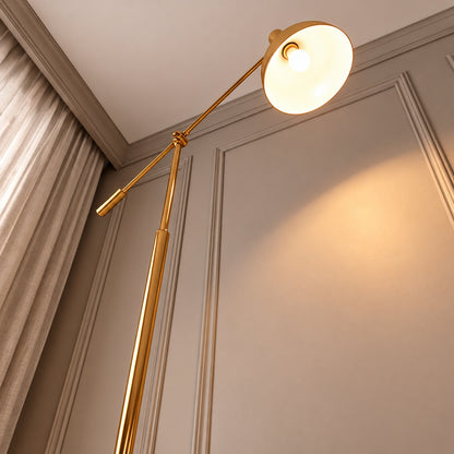Modern Gold Floor Lamp Adjustable Metal Standing Lamp Dimmable E26 Compatible 70.8 Inch