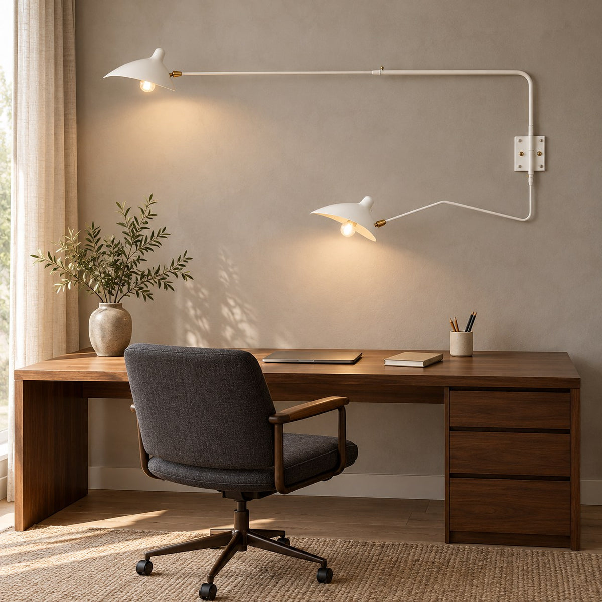 Modern Multi-Arm Wall Sconce Wall Mounted Metal Adjustable LED Wall Lighting Fixture
