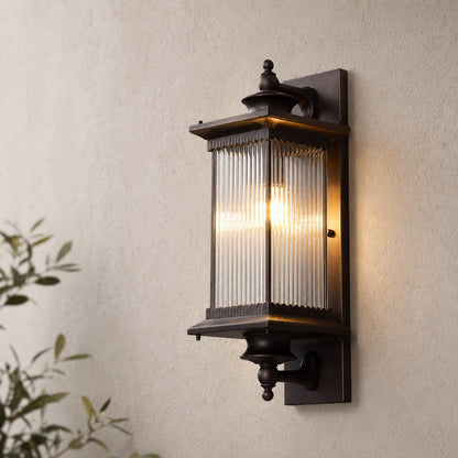 Modern Outdoor Wall Lantern Waterproof Wall Mounted Black Aluminum with Adjustable Bulb Compatibility