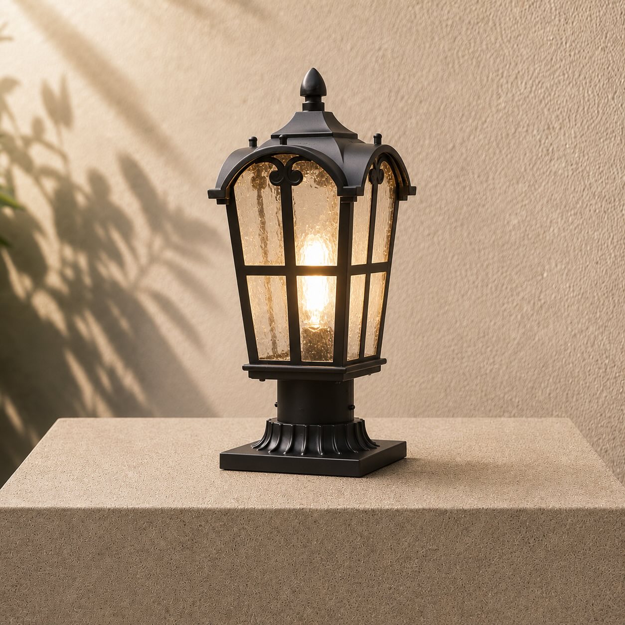 Modern Outdoor Wall Light Dimmable Iron Metal Clear Glass Shade for Garden and Outside Use