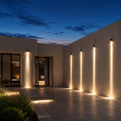 Modern Outdoor Wall Light Die-Cast Aluminum Waterproof LED Adjustable Three Color Temperature