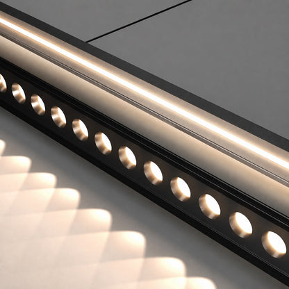 Modern Linear Pendant Lamp Adjustable Hanging Metal LED Ceiling Light Dimmable for Kitchen Dining Room