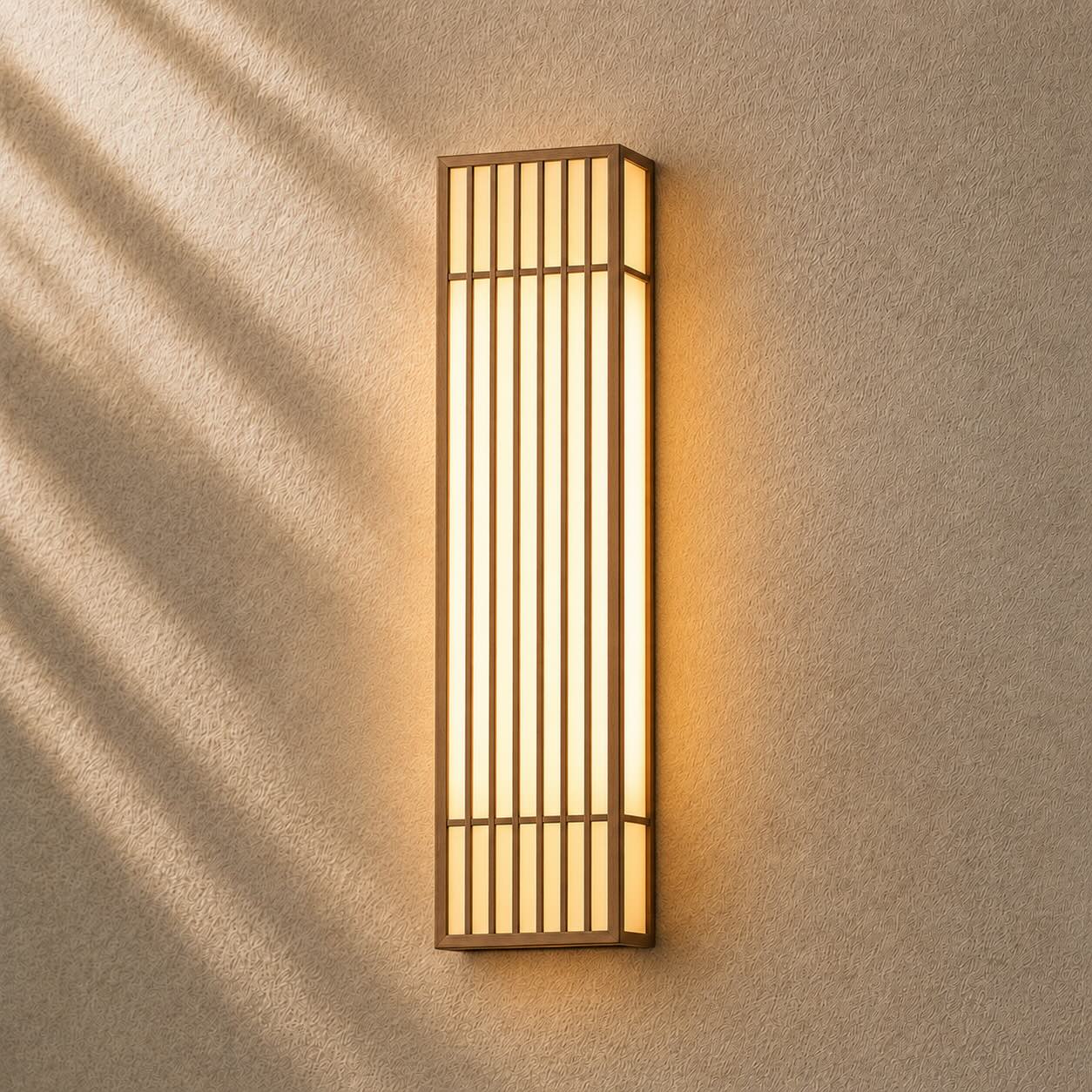 Modern Rectangle Outdoor Wall Light IP65 Waterproof Stainless Steel LED Vertical Grid Design