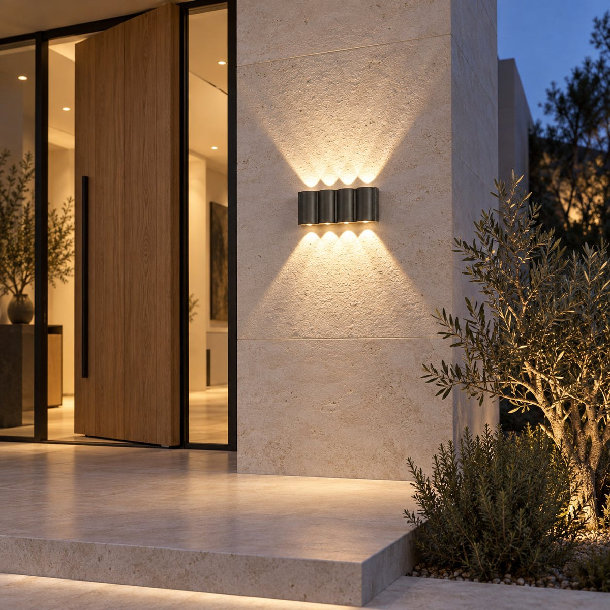 Modern Outdoor Wall Light Up Down Waterproof Aluminum LED Adjustable Illumination
