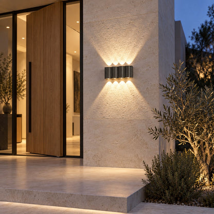 Modern Outdoor Wall Light Up Down Waterproof Aluminum LED Adjustable Illumination