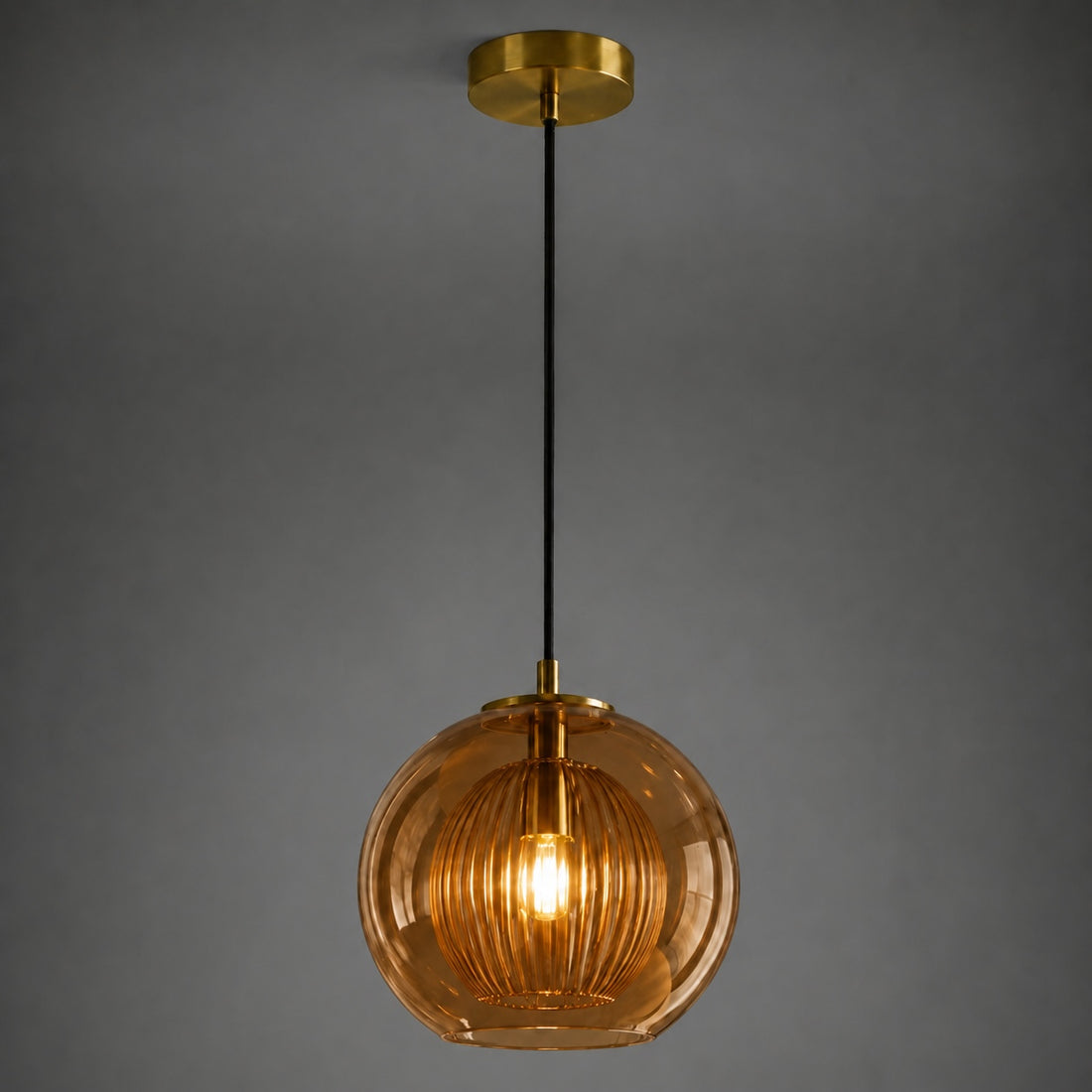 Modern Glass Pendant Light Adjustable Hanging Fixture Metal LED Compatible for Kitchen Island