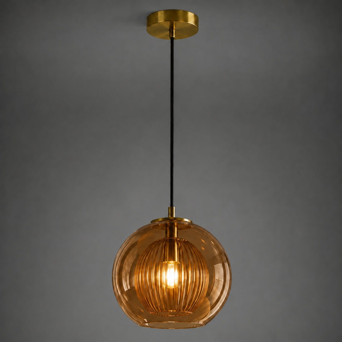 Modern Glass Pendant Light Adjustable Hanging Fixture Metal LED Compatible for Kitchen Island
