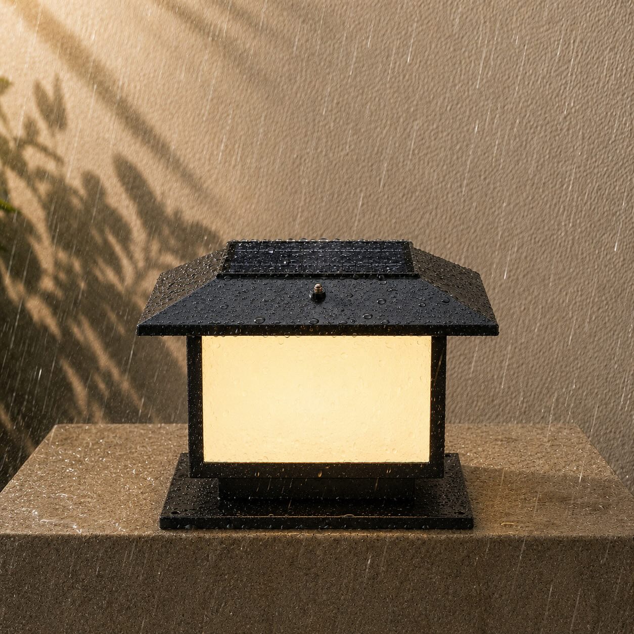 Modern Solar Pillar Light Adjustable Waterproof Aluminum LED Dual Power Supply IP54