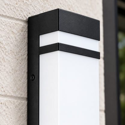 Modern Outdoor Wall Light Waterproof Black Stainless Steel LED Fixture Adjustable Color Temperature