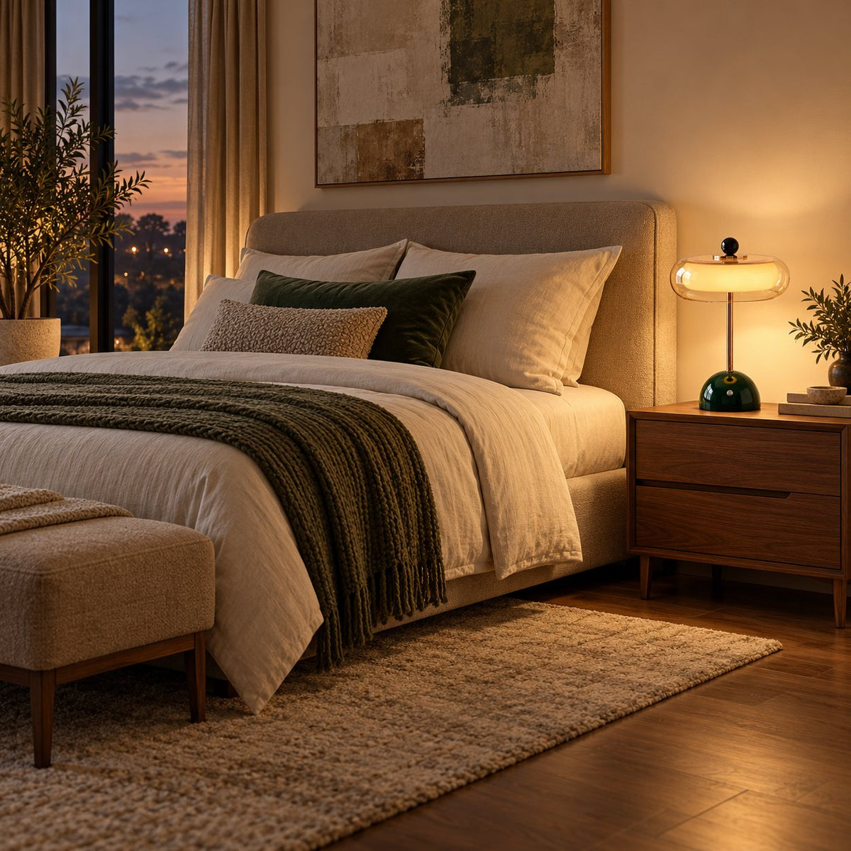 Contemporary Table Lamp Cordless Metal and Fabric Adjustable Brightness for Bedside Use