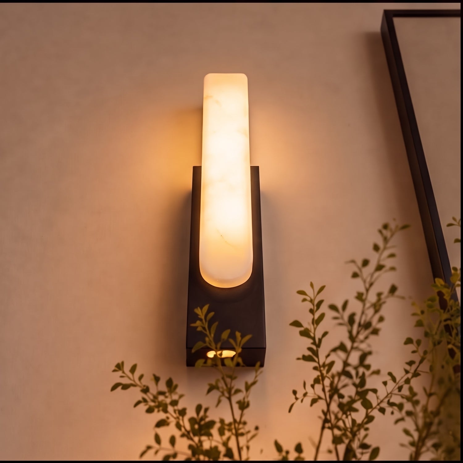 Modern Wall Light Alabaster Flush Mount Integrated LED Sconce for Indoor Use