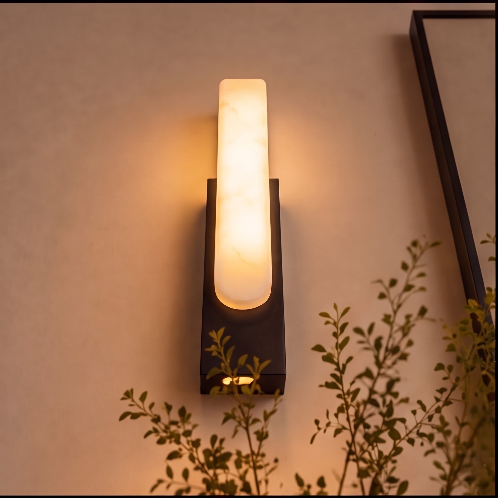 Modern Wall Light Alabaster Flush Mount Integrated LED Sconce for Indoor Use