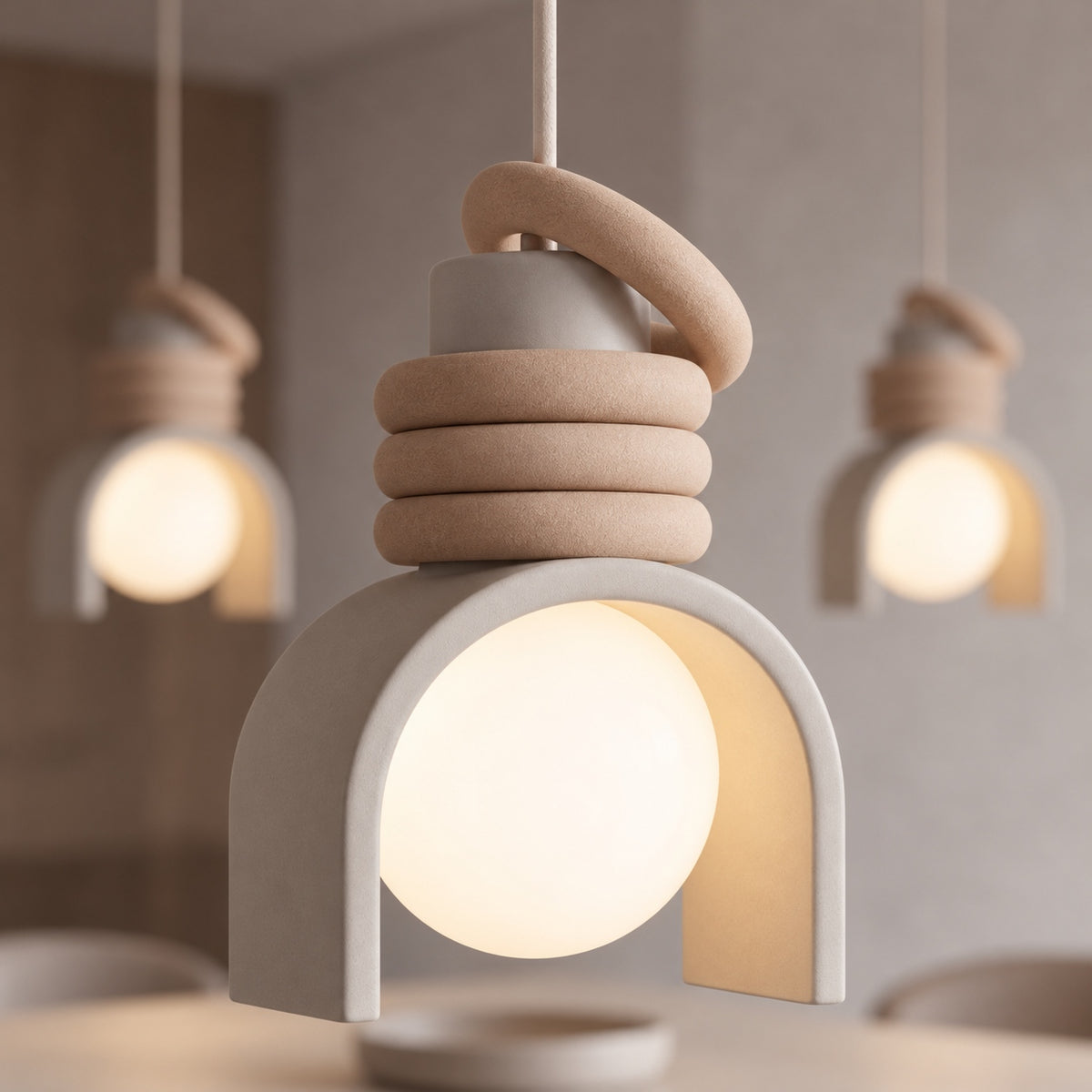 Modern Glass Pendant Light Adjustable Height Hanging Fixture LED for Kitchen Lighting
